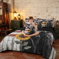 thumbnail image 3 of Manfei Vintage Highland Cow Twin Bedding, Retro US Flag Bedding Comforter Set, Black Red White, Black Reversible 7 Pieces, 3 of 6