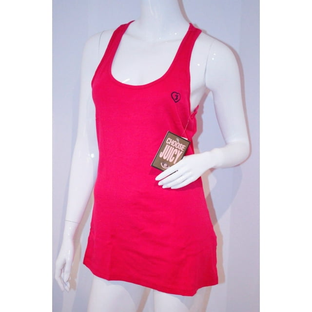 JUICY COUTURE Sleeveless CERISE Racerback TOP Yoga SHIRT Cotton SPORT ( M )