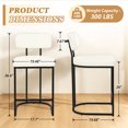thumbnail image 3 of ClinQ Modern Bar Stools Set of 4, Upholstered Counter Height Bar Chairs with Sturdy Metal Frame and Backrest for Kitchen Island, Beige, 3 of 8