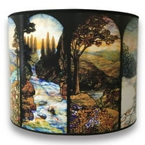 Royal Designs, Inc. Custom Handmade Hardback Shade, 10in, 4 Seasons Stained Glass