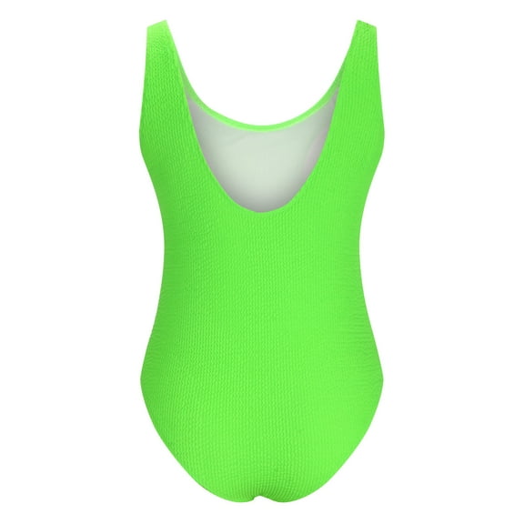 Odeerbi Swimsuit Women One Piece Swimsuits Wrinkled Cloth Wave Fluorescent Color 2025 Fashion Yellow