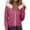 Hot Pink, variant on ClodeEU Women's Faux Fur Trim Hood Full Zip Cropped Bomber Jacket, Long Sleeve Fleece Lined Short Coat Army Green,Women's Plus L