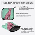 thumbnail image 3 of Yayeee Oven Mitts and Pot Holder Set of 4 Heat Resistant Kitchen Gloves Baking Hot Pad, Pink Cheetah, 3 of 5