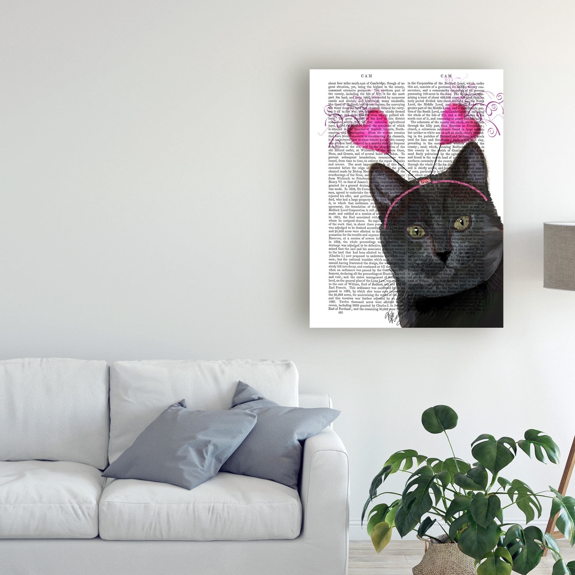 Trademark Fine Art 'Black Cat, Valentines' Canvas Art by Fab Funky