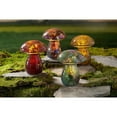 thumbnail image 2 of Plow & Hearth Glass Mosaic Mushroom Lawn Ornament Purple, 2 of 2