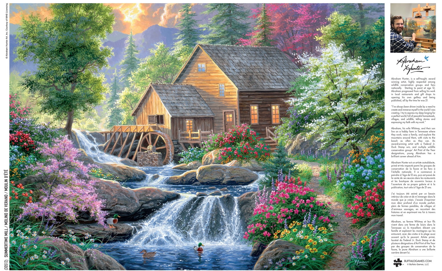 Buffalo Games Summertime Mill Puzzle de 500 pièces imbriqué pour adultes de 14 à 99 ans