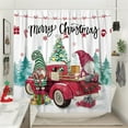 thumbnail image 3 of Newhomestyle Christmas Shower Curtains for Bathroom Winter Red Truck Holiday Shower Curtains Farmhouse Christmas Bathroom Decor 72x 72 Inches, 3 of 7