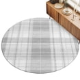 thumbnail image 2 of Round Rugs 4Ft, Grey Buffalo Plaid Round Area Rug Washable Indoor Throw Carpet, Farmhouse Modern Checkered Soft Non Slip Circle Rug for Kitchen Nursery Room Home Decor Aesthetic, 2 of 8