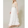 thumbnail image 6 of Women's Tulle Midi Skirt Elastic High Waist A-Line Ruffle Tiered Layered Mesh Puffy Long Maxi Skirt, 6 of 11