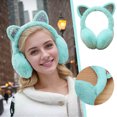 thumbnail image 2 of Sequin Winter Cat Earmuffs Furry Soft Warm Ear For Women Girls Cold Weather Accessory, 2 of 6