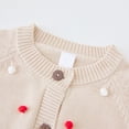 thumbnail image 4 of Coerni Girls Cardigan Sweaters Colorful Hairball Long Sleeve Knitted Outerwear Button-Up Cute Comfy Kids Fall Clothes, 4 of 9