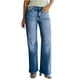 thumbnail image 1 of Pantalones vaqueros de moda informales de cintura media con bolsillos de color liso lavados rectos para mujer Fridja hfkajh99300, 1 of 9