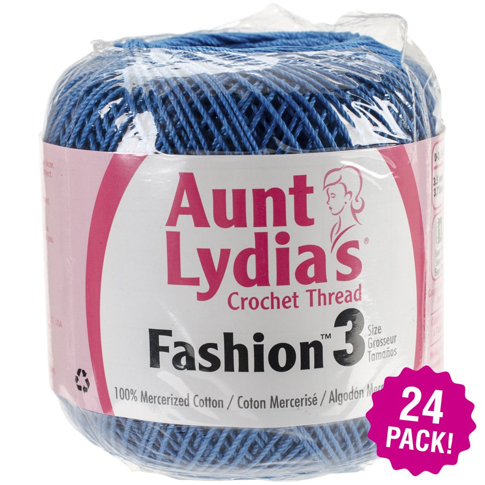 Aunt Lydia's Fashion Crochet Thread Size 3 Blue Hawaii, Multipack of