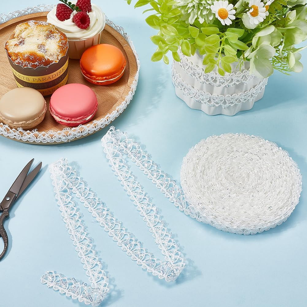 Polyester Yarn Tassel Lace Trim for Garment Accessories White 2-3/4~3-3/8 inch(70~85mm)