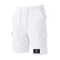 thumbnail image 3 of Men Summer Cargo Shorts with Multiple Pockets Classic Fit Drawstring Waist Casual Style 1979 Print Lightweight Workwear, 3 of 5