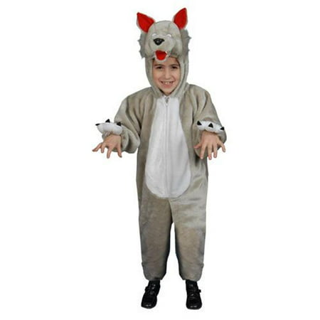 Kids Plush Wolf Costume - Size Small 4-6