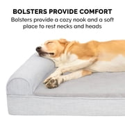 FurHaven Pet Products Plush & Performance Linen Orthopedic Sofa Pet Bed for Dogs & Cats - Mist Gray, Medium