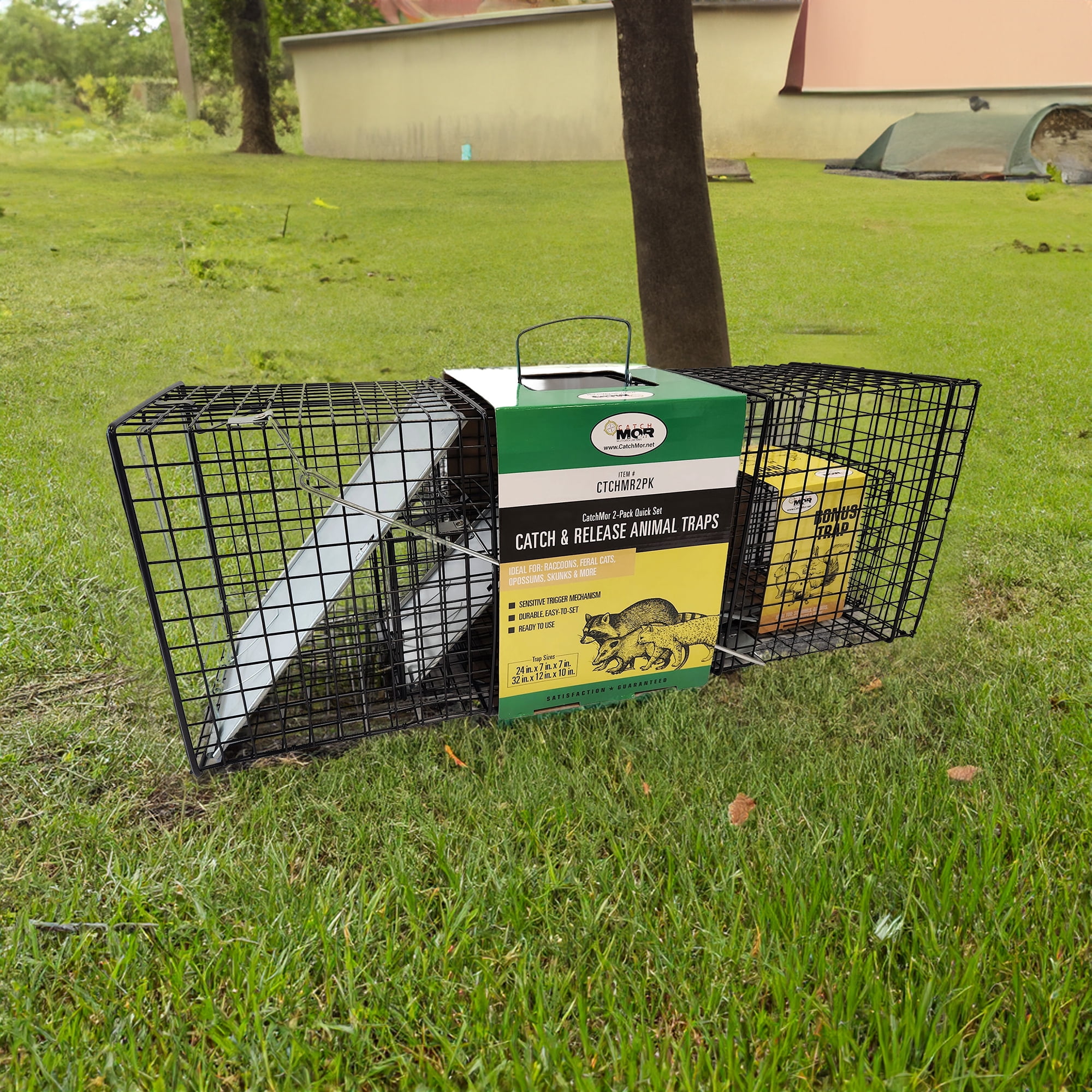 Rugged Ranch CatchMor Live Animal Multi Catch 2 Pack Trap, 1 Large, 1 Small