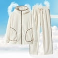 thumbnail image 2 of TIWEKE Flannel Pajamas for Men Men's Thick Zip Up Cardigan Plus Size Pajamas Mens Pajamas Set Flannel White for XL, 2 of 4
