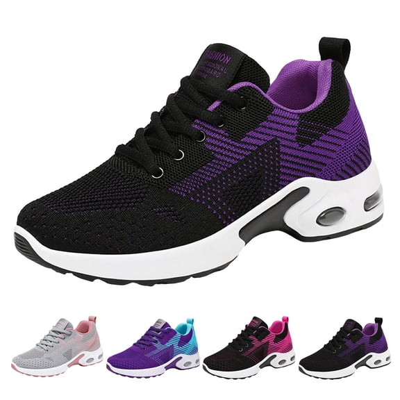Modisza Women's Arch Supportive Running Shoes Breathable Comfortable Tennis Walking Shoe Non Slip Workout Athletic Fashion Sneakers Black 6