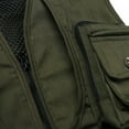 thumbnail image 6 of Puntoco Plus Size Coat Clearance Mens Gilet Waistcoat Multi Pocket Fishing Hunting Hiking Vest Waistcoat Jacket Army Green 12(XXL), 6 of 8