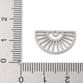 thumbnail image 3 of 15 pc 304 Stainless Steel Pendants Laser Cut Half Round Charm Stainless Steel color 10.5x18x1mm Hole: 1.6mm, 3 of 3