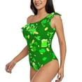 thumbnail image 3 of Yiaed St Patrick's Day2 Print Women One Piece Swimsuits Tummy Control One Shoulder Bathing Suits Pattern Ruffle Swimwear-Small, 3 of 8