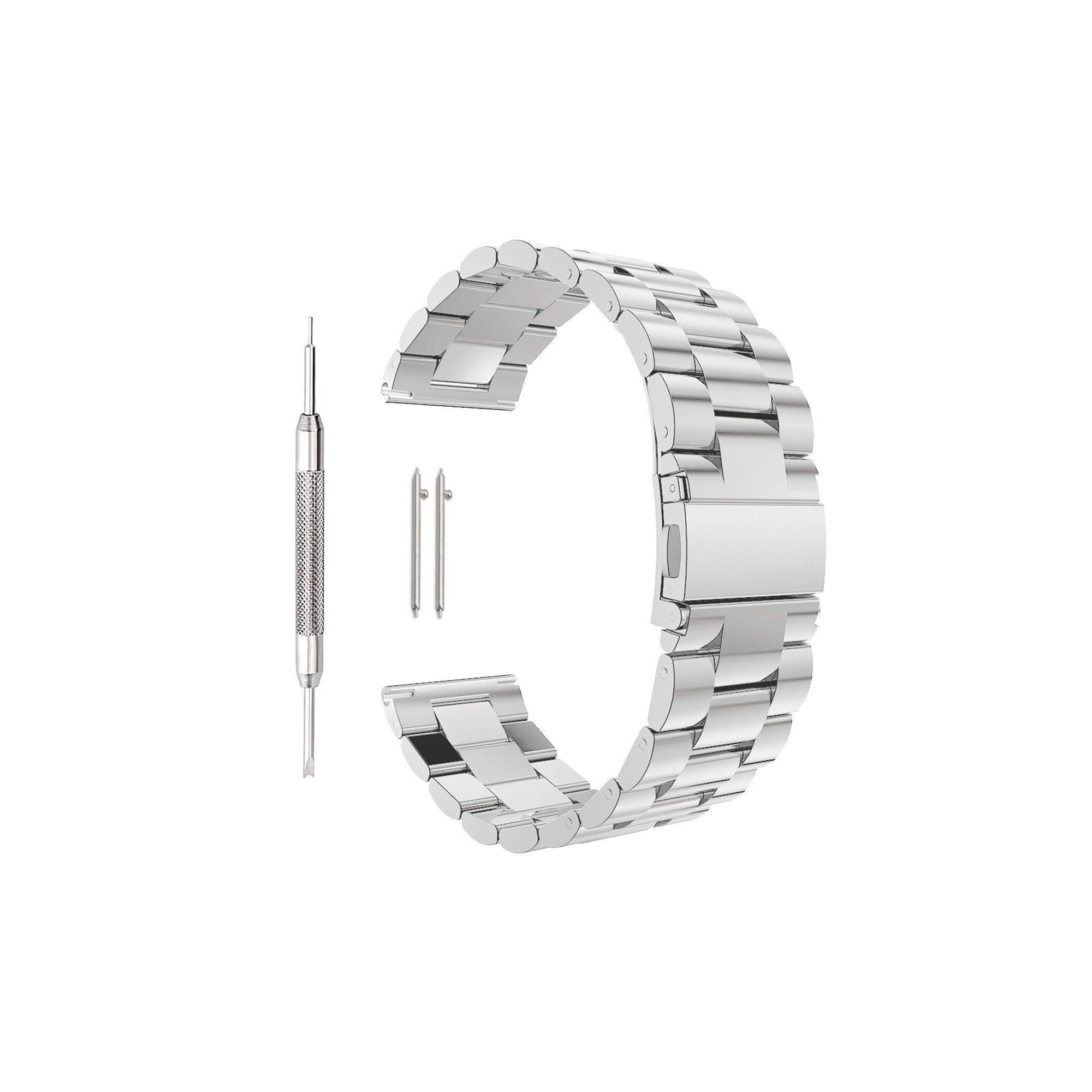Stainless Steel Metal Band Replacement, SOATUTO Quick Release Folding Clasp Solid Stainless Steel Watch band Strap For Men's Women's Watch (20mm-Silver) - Walmart.com