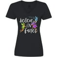 thumbnail image 3 of Inktastic Believe in Fairies Women's V-Neck T-Shirt, 3 of 5
