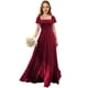 thumbnail image 1 of Vestido Augday Junior para dama de honor, niña, flor, chifón, rojo vino, 1 of 7