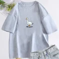 thumbnail image 4 of Camiseta de ganso Silly para mujer, ropa de moda Unisex, algodón, manga corta, Tops de ganso Fuuny, ropa estética, Verano, 4 of 5