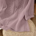 thumbnail image 4 of Embroidered 3/4 Sleeve Boho Tops Cotton Boho Tops Solid Color Work Blouses Gauze Shirts For Women Peasant Tops For Women Linen Long Sleeve Shirt Women Boho Peasant Gauze Blouses Cute Flowy Tops, 4 of 8