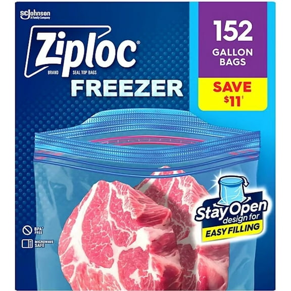 Ziploc Stay Open Design Gallon Freezer Bags (152 ct.)