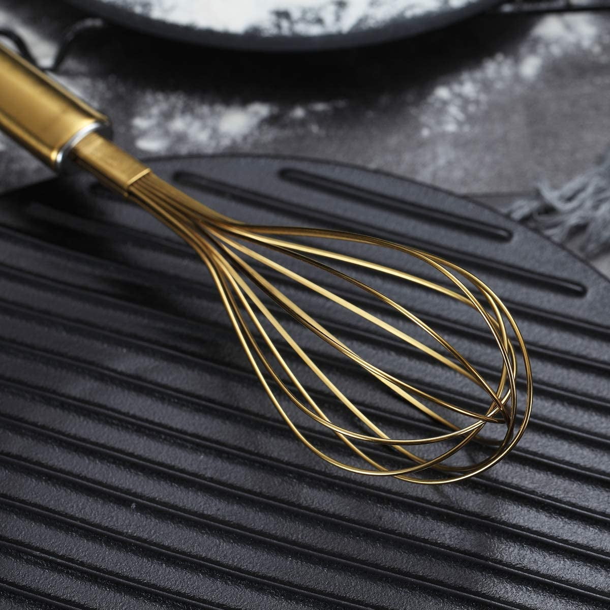 Reanea Rainbow Whisk Set Pack of 3 Stainless Steel 8 inch 10 inch 12 inch Whisks for Cooking, Beater, Kitchen Wire Wisk, Size: 33.6x9.6x7cm