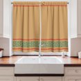 thumbnail image 2 of Ambesonne Abstract Kitchen Curtains, Simplistic Greek Pattern, 55"x30", Sand Brown and Dark Seafoam, 2 of 3