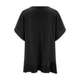 thumbnail image 6 of DondPO Sweaters for Women Long Sleeve Shirts Women's Solid Color Pullover V Neck Sweater Stripe Knit Fashion Poncho Cape V Neck Loose Sweater Sweater Womens Tops Cute Tops Black L, 6 of 6