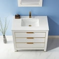 thumbnail image 7 of Jackson 36" Single Bathroom Vanity Set in White and Aosta White Composite Stone Countertop with Mirror, 7 of 7