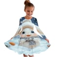 thumbnail image 1 of RXMEKW Robe Patineuse de Noël Imprimée pour Filles Manches Longues Robe de Fête Tournoyante avec Col Rond pour Événements de Vacances et d'École, 1 of 5
