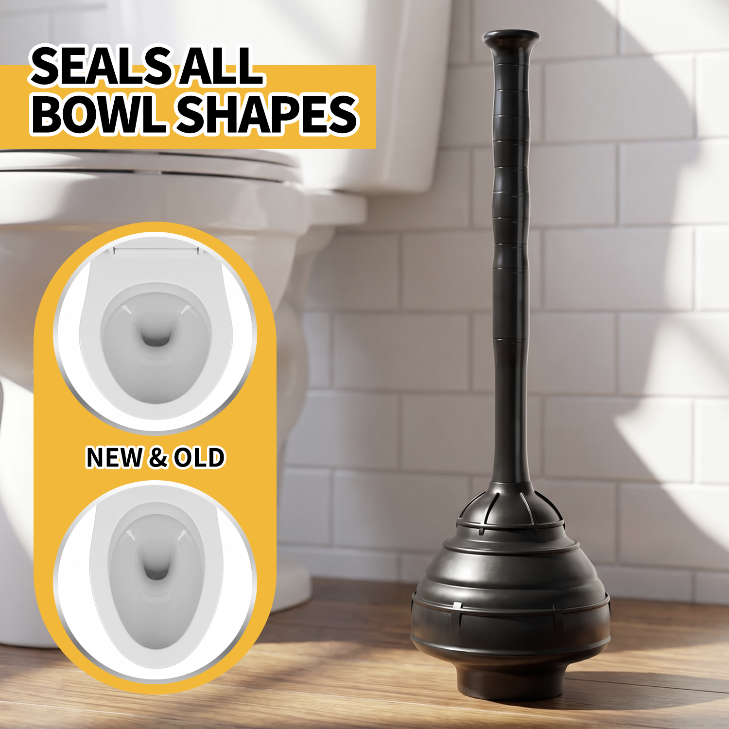 Propuri Heavy Duty Toilet Plunger with Large TPR Cup photo 2