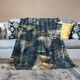 thumbnail image 2 of Nawypu Nautical Blanket Anchor Blanket Throw Compass Adventures Blankets Ocean Marine Blanket Gifts for Adult Kids Boys Soft Flannel Old Ships Blanket for Chair Couch Sofa, Navy Blue,, 2 of 6