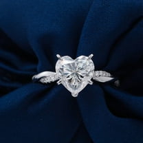 solitaire jewels 2CT Heart Moissanite Twisted Shank Engagement Ring For Women, 10K White Gold