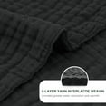 thumbnail image 3 of 6 Layer 100% Cotton Muslin Blanket, 60"x80" Twin Muslin Blanket for Couch Bed, Lightweight and Breathable Cotton Gauze for Adult, Black, 3 of 5