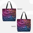 thumbnail image 2 of Pofeuu Heart Confetti on Glitter Print Tote Bag for Women,Hobo HandBags with Zipper,Large Capacity Casual Shoulder Handbags with Inner Pockets, 2 of 7