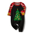 thumbnail image 3 of Matching Christmas Pajamas for Family, Long Sleeve Tree Print Raglan Tops + Pants Set, 3 of 10