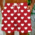 thumbnail image 5 of Lovskoo 2024 Men's Hawaiian Summer Beach Shorts Drawstring Valentine's Day Heart Print Casual Shorts Pant Red, 5 of 9