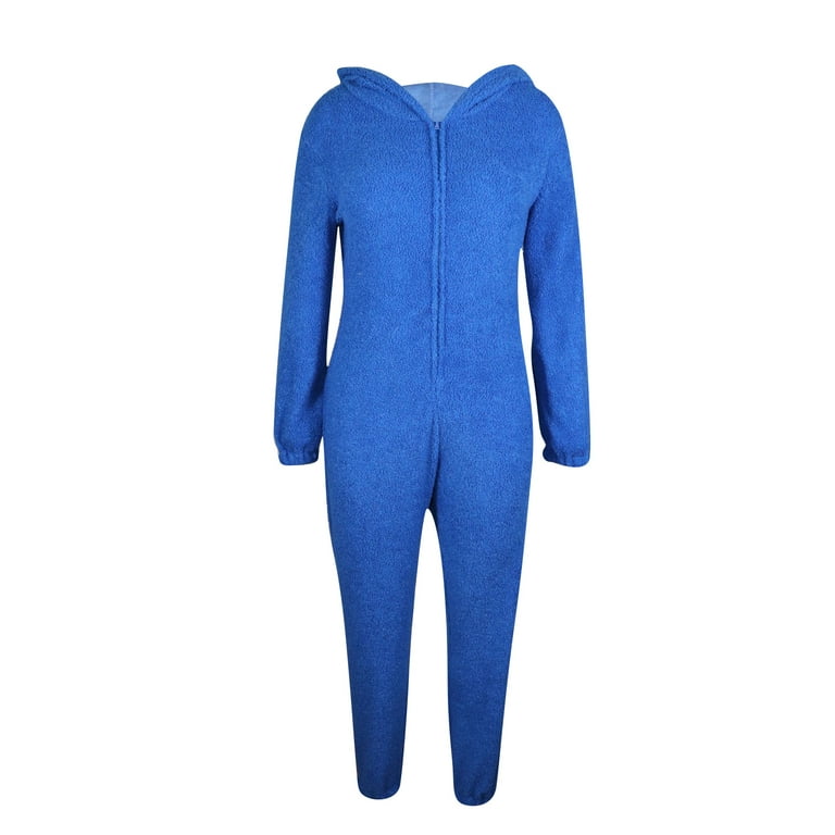 One opening Women One Piece Pajama Fleece Adult Onesie Zip Up