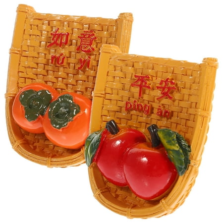 

Homemaxs 2pcs Chinese Festive Design Fridge Magnets Retro Chinese Style Magnet Stickers New Year Gift