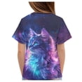 thumbnail image 4 of Garronmavis Galaxy Cat T-Shirts for Toddler 2T-3T Girls Summer Tops Short Sleeve Crewneck Shirts for Daily Active Play Cool Graphic Tees Y2K Back to School Outfits, 4 of 6