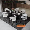 thumbnail image 6 of LeisureMod Leather Dining Arm Chair with Rubberwood Legs and U-Shaped Open Back Design Accent Kitchen Chair for Modern Home Cali Collection, White, 6 of 12