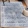thumbnail image 5 of ReaLife Machine Washable Area Rug Runner - Living Room Bedroom Bathroom Kitchen Entryway Office - Padded Low Pile Stain Resistant Premium - Boho Farmhouse Vintage - Zara - Blue Ivory 2'6" x 6', 5 of 6